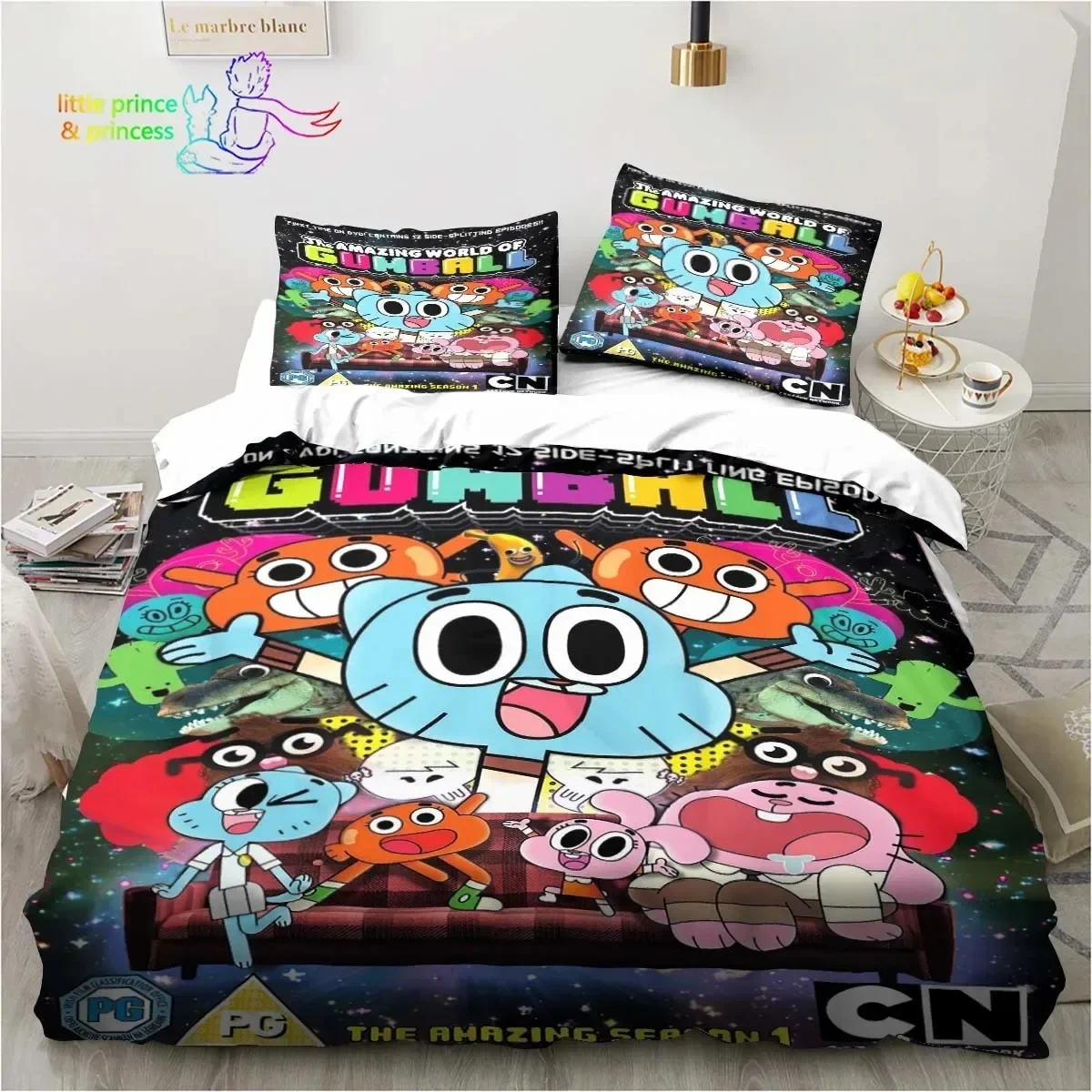 Amazing World Gumball 3D Printed Bedding Set Single Twin Full Queen King Size Bed Set Adult Kid Bedroom Bedding Gift