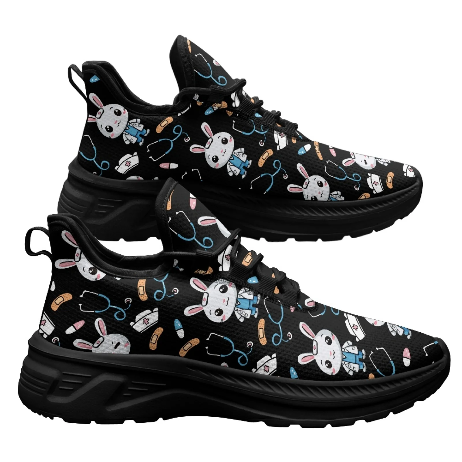 PENSTROLL Cute Medical Bunny Slip On Men's Running Shoes for Mens Hiking All-Season, Comfortable Men's Mesh Sneakers Oxfords