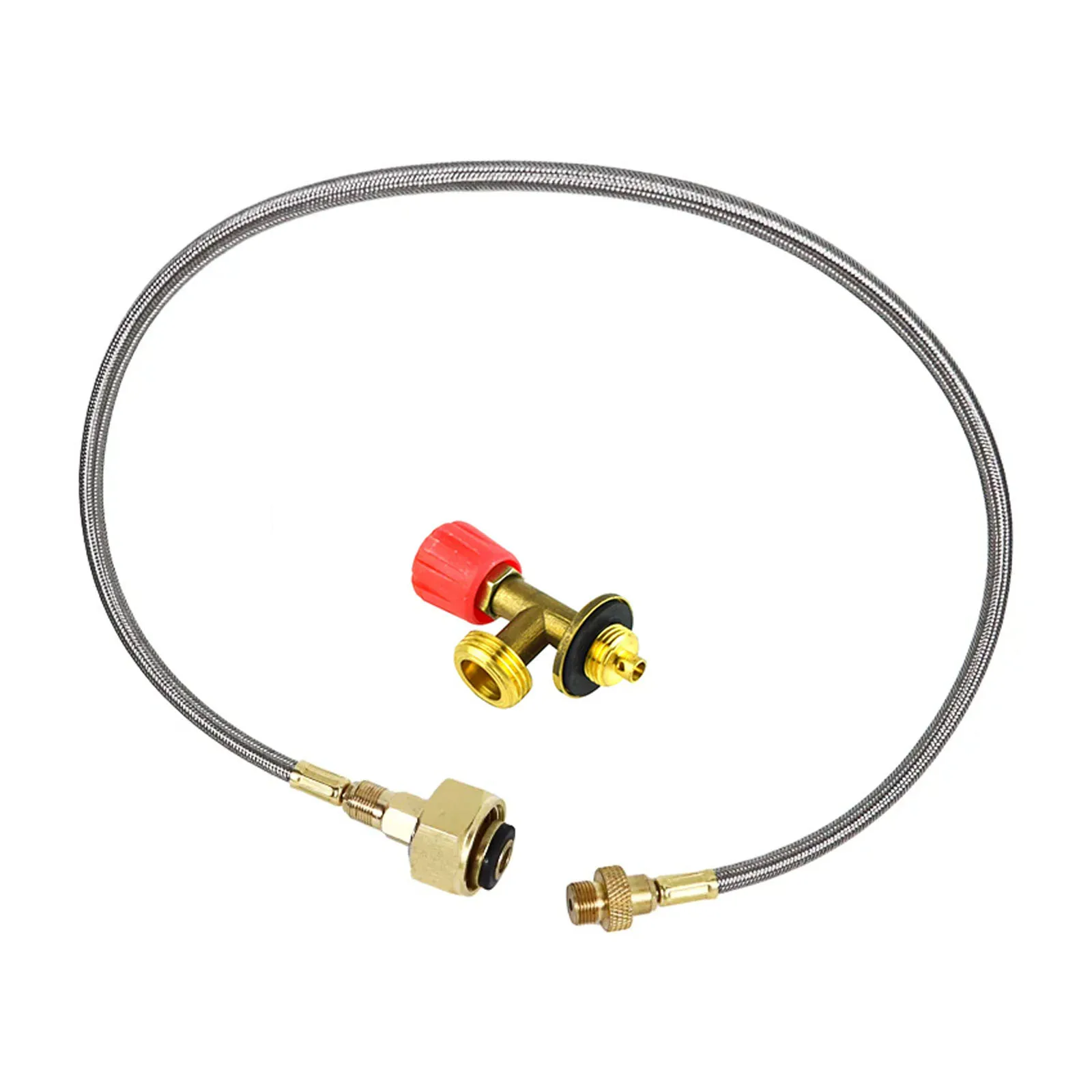 

LPG/R901,904,907 to Camping Stove with EN417 Burner Adapter Threaded Gas Canister Extension Hose