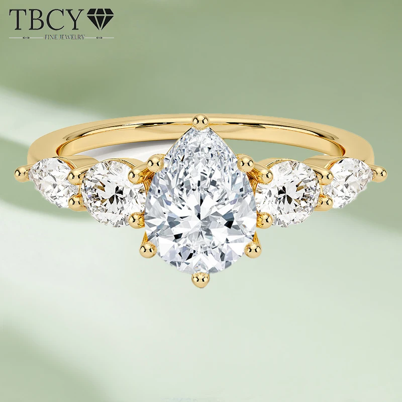 

Кольцо с бриллиантом из муассанита для женщин, каплевидная форма D VVS1, огранка для свадьбы, помолвки, вечеринки, подарок