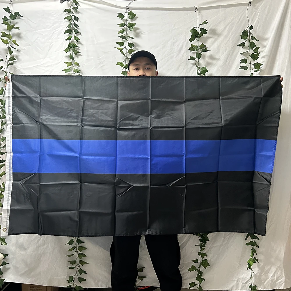 (TIKI FLAG) 90x150cm United States Of America Thin Blue Red Dual Line First Responder Police Memorial Flag for home decoration
