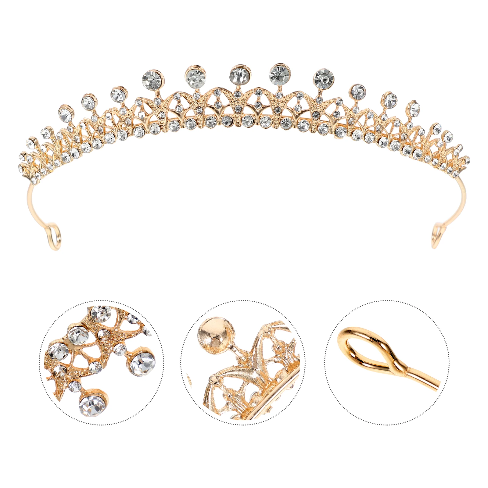 

Tiara Bride Crowns Aldult Birthday for Girls Bridal Golden Adult Woman Bridesmaid
