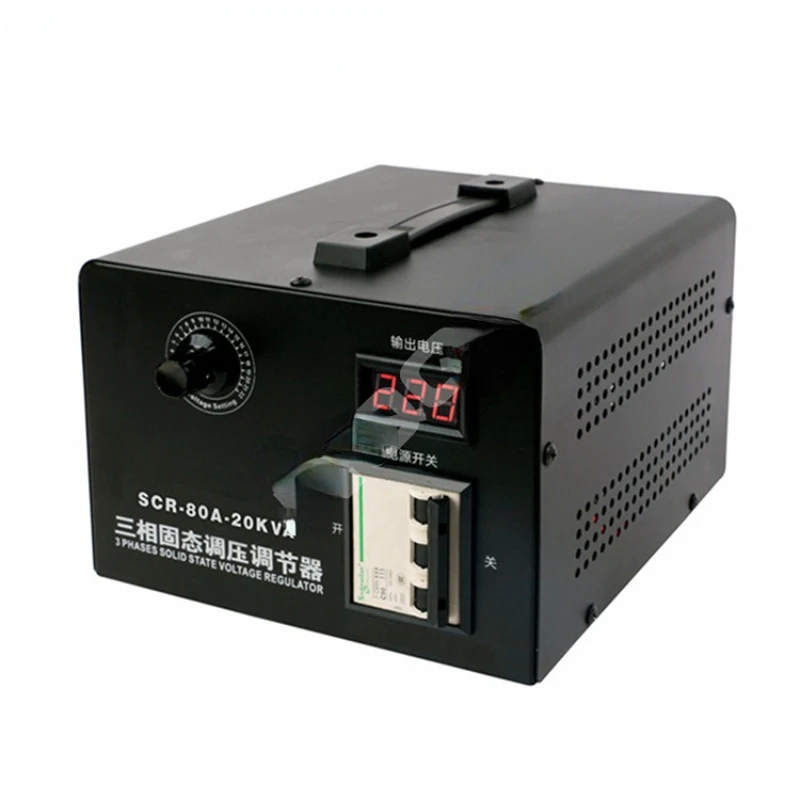 SSR-80A AC380V 80A 20KW 3 Three Phase SCR Solid State Voltage Thyristor Regulator