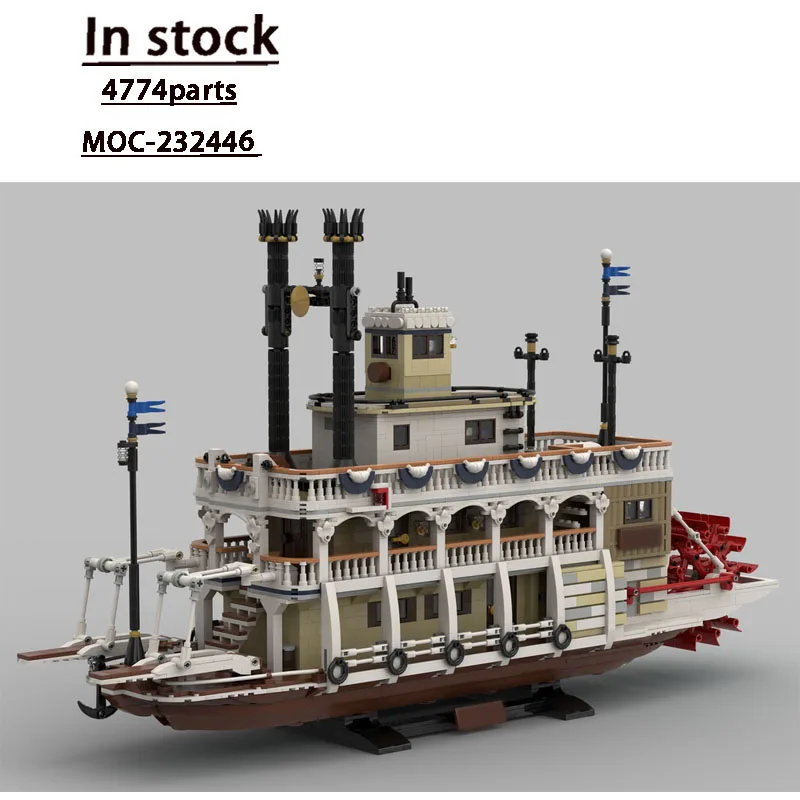 

MOC-232446 Ocean River Steamship Building Block Model, 4774 Parts, Creative Toy Gift for Boys, Children, Birthday, and Christmas