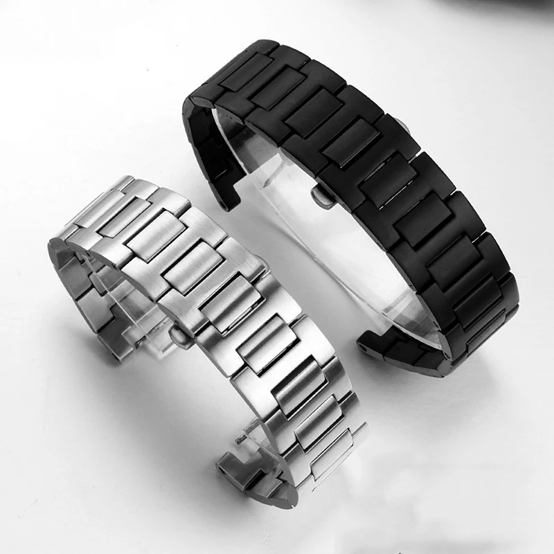 Stainless Steel Belt For Car-tier Watch Strap PASHA WSPA0013 W31077U2 Series Men Women Concave Watchband 18x10mm 20x12mm 22x14mm