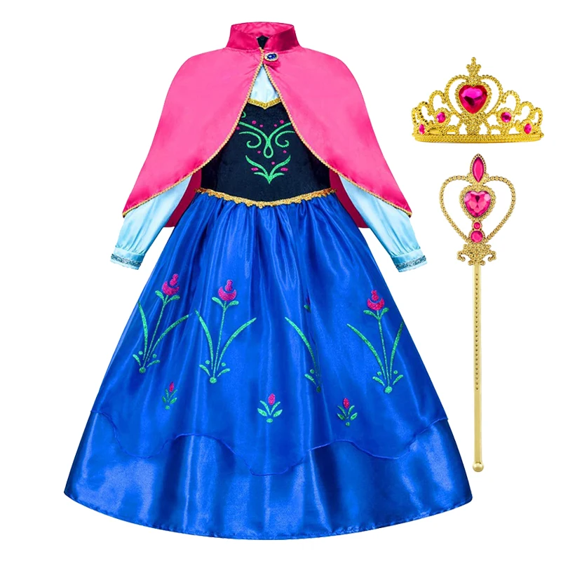 Frozen Anna Prinses Meisje Jurk Halloween Cosplay 2026 Party Kostuum Sneeuwkoningin Prinses Kleding Kinderen Outfit 2-10 Y