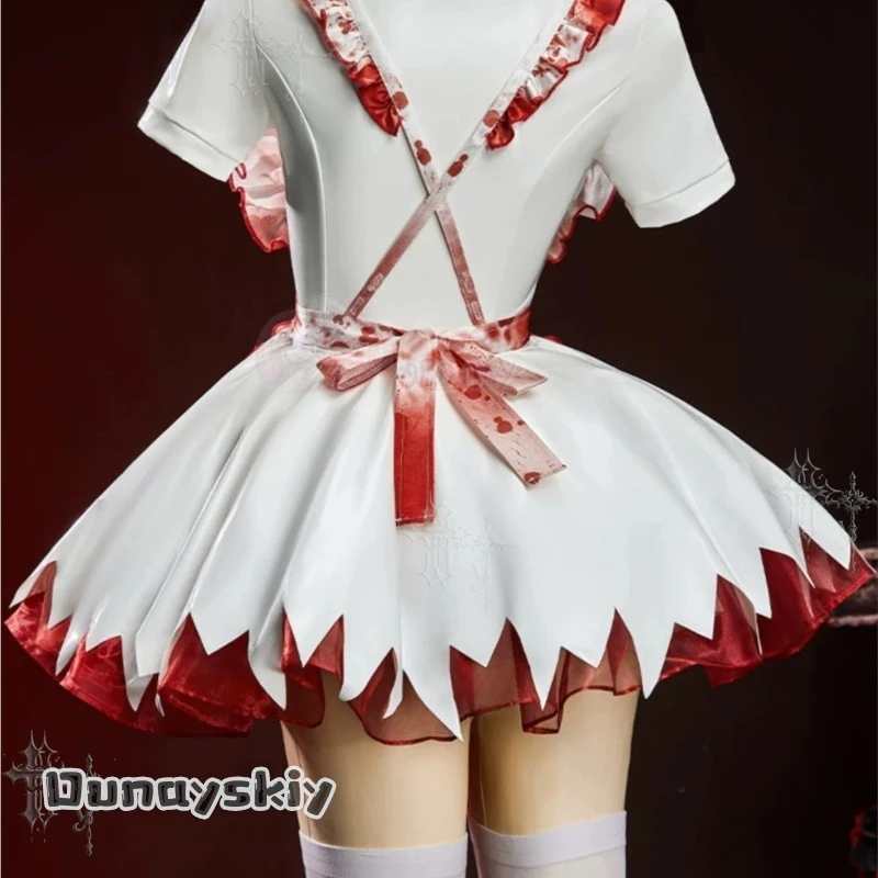 OHaYo%Bloody Nurse Fanart Halloween Cosplay Costume White PU Leather Nurse Lolita Dress Anime Character Outfit Women Lolita view 4