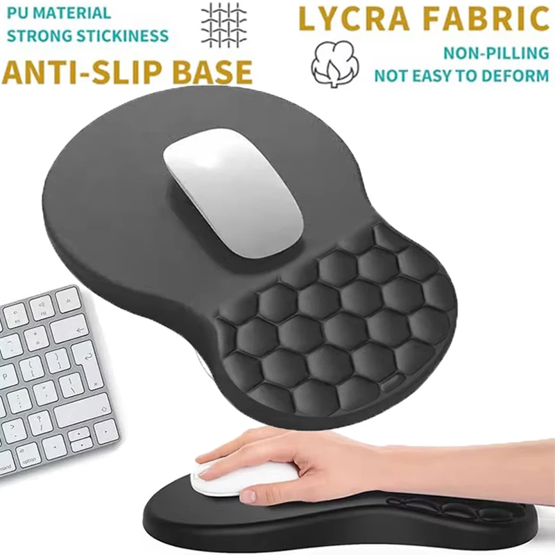 Soft Wrist Pad Mouse Pad Rest Mouse Wrist Support Pad Mousepad Comfortable Relieve Wrist Fatigue for Office Users and Gamers