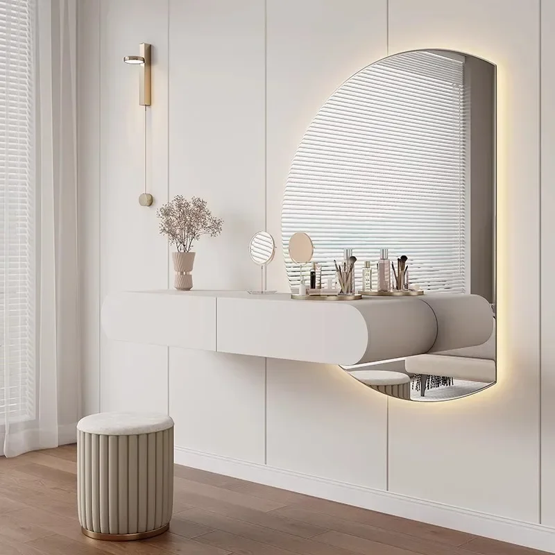 DSASuspended Dresser Modern Simple Bedroom Minimalist Dresser Wall Hanging Suspended Dresser Mirror Combination