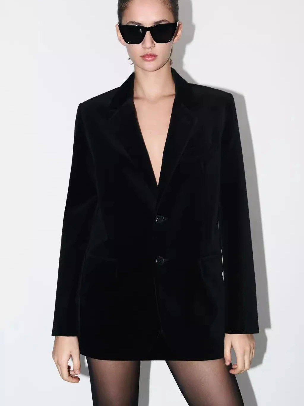 

Новый осенне-зимний женский бархатный костюм на заказ, приталенный костюм Neuter Sle, модный деловой костюм, пальто, длинное све, обычная длина