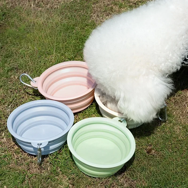 350/650ml Pets Go Out Folding Bowls for Dogs Outdoor Drinking Bowls for Dogs Portable Silicone Bowls Folding Cat Bowls Dog Bowls