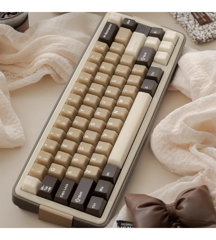 164 keys PBT + PC two-color customized original Wooting magnetic axis mechanical keyboard raw coconut latte semi-transparent