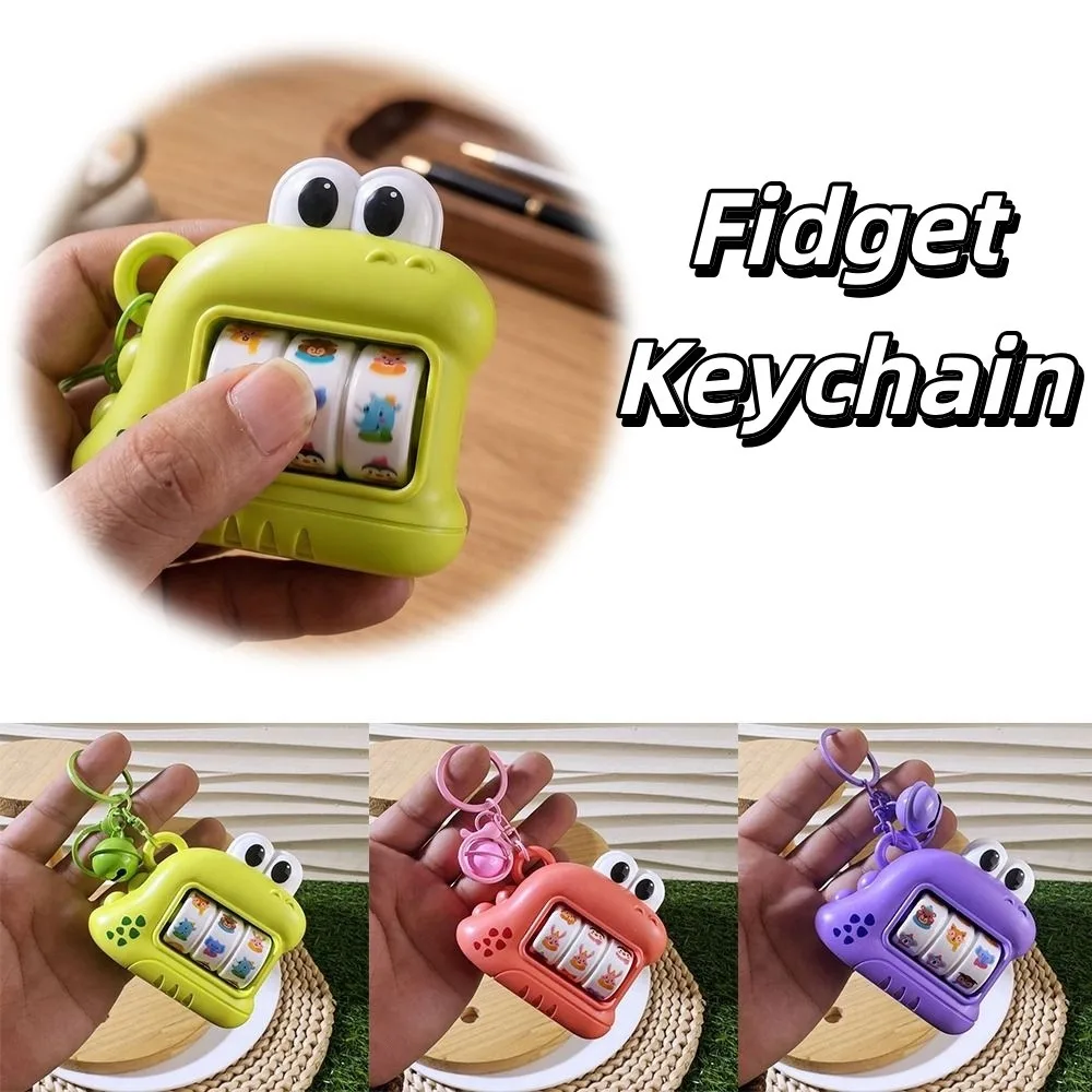 Plastic Fidget Keychain Pocket Size Cartoon Dinosaur Mini Game Keychain Bright Colorful Cute Dragon Shape Key Chain Pendant ,