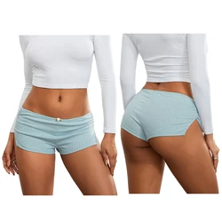 Women Pajama Shorts Soft Comfy Side Split Ruched Elastic Lounge Pants Stretch Sleep Pj Bottoms Sleepwear