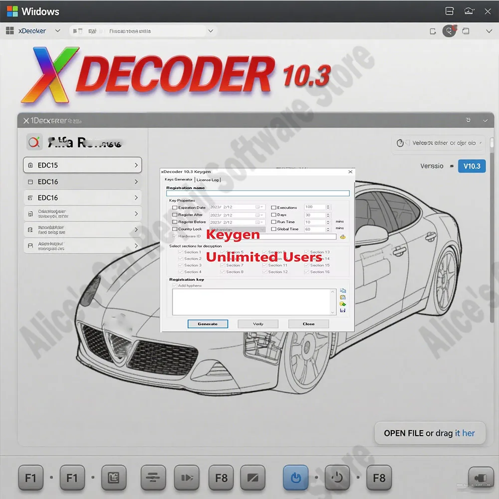 

XDecoder 10.3 obd2 scanner with Keygen DTC Remover DTC OFF Delete Software Disable Error off DTC Remover for many Laptops