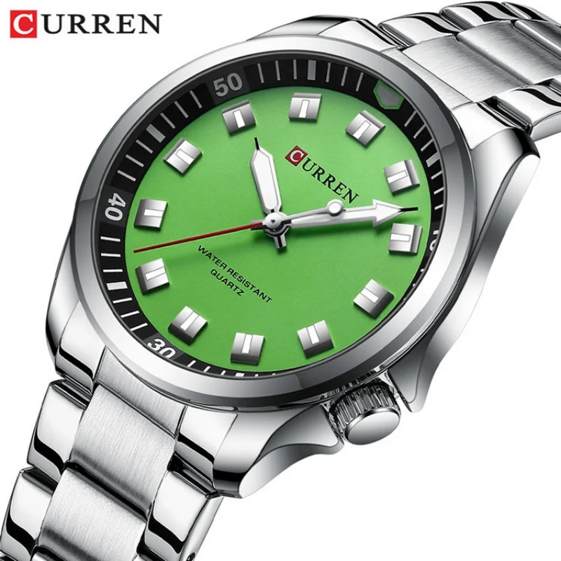 CURREN 8451 Simple Men's Quartz Watch Stainless Steel Strap Fashion Calendar Business Luminous Waterproof Man Casual Wristwatch