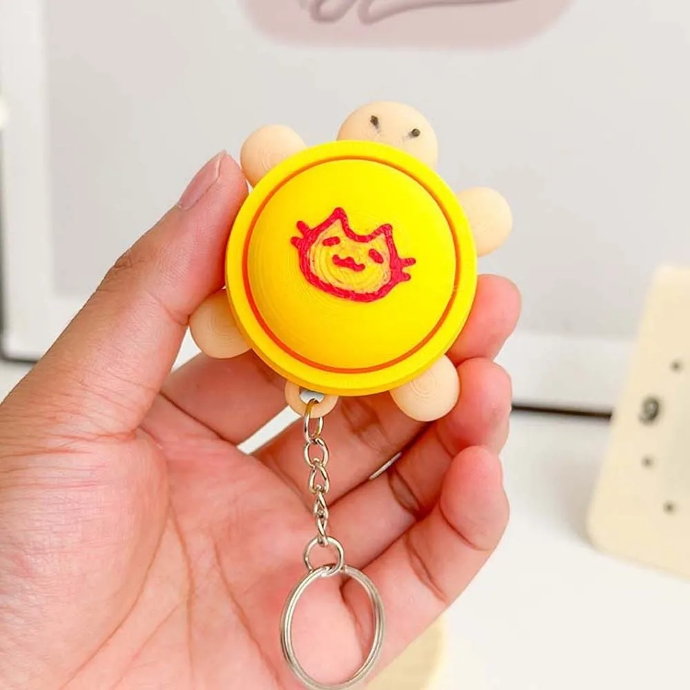 3D Printed Foods Clicker Key Chain Cat Paw Pendant Cartoon Tortoise Sensory Clicker Simulation Cake PLA
