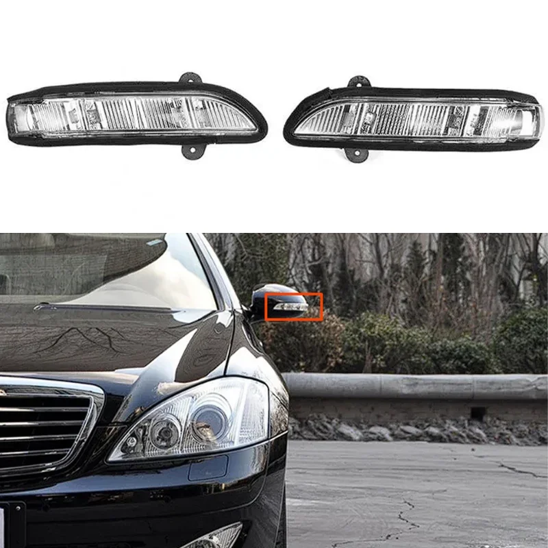 Pair Left&Right Rearview Mirro For Mercedes-Benz W211 W221 W216 W219 2007-2011 E320 E350 E550 E63 Reverse mirror edge light