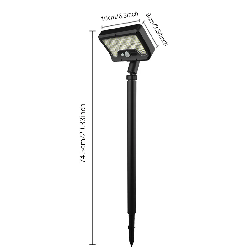 Solar Motion Sensor Garden Light, 5 - 6m Detection, 360° Rotatable Lamp, 4 Lighting Modes, Weatherproof Lighting, for Outdoor