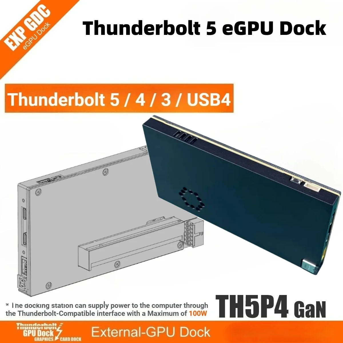 

Upgrade TH5P4GaN Laptop Thunderbolt 5/4 USB4 External Graphics Card eGPU Dock Notebook TB5 TB4 Graphics Card Gpu Docking Station