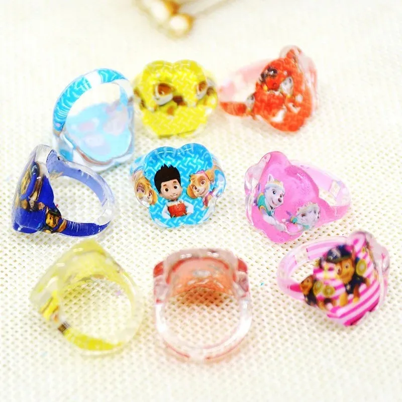 10 قطعة باو باترول تشيس الاطفال خواتم الكرتون سكاي الأطفال البنصر اللعب الطرف الديكور اللعب اكسسوارات هدايا عيد الميلاد #6