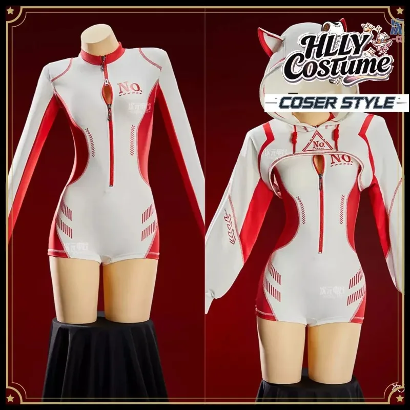 Asuka Tech‑wear Sportswear White Cosplay Costume, Anime Character Women Outfit