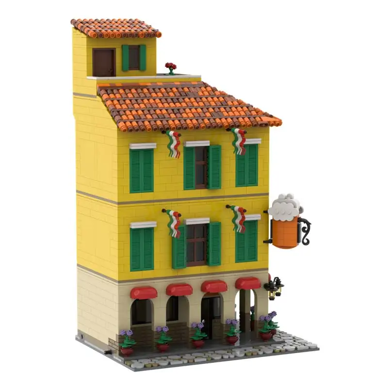 

MOC-195965 Classic Italian Street Series Architecture Model Building Blocks DIY Creative Expert Collect Bricks Toy Xmas Gift