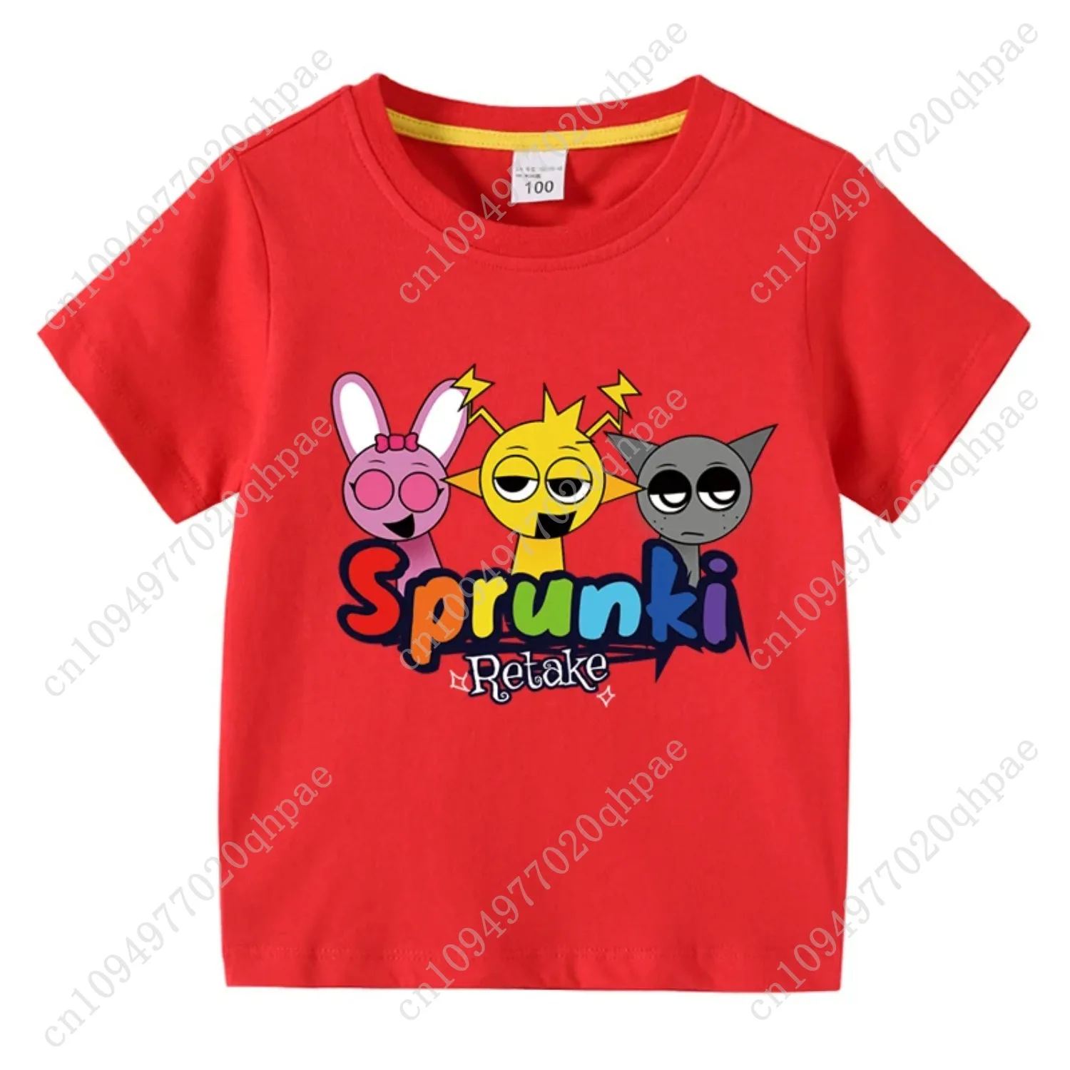 Футболка с рисунком Sprunki, детские хлопковые футболки Incredibox, топы с короткими рукавами для маленьких девочек, летняя одежда для мальчиков, детская одежда