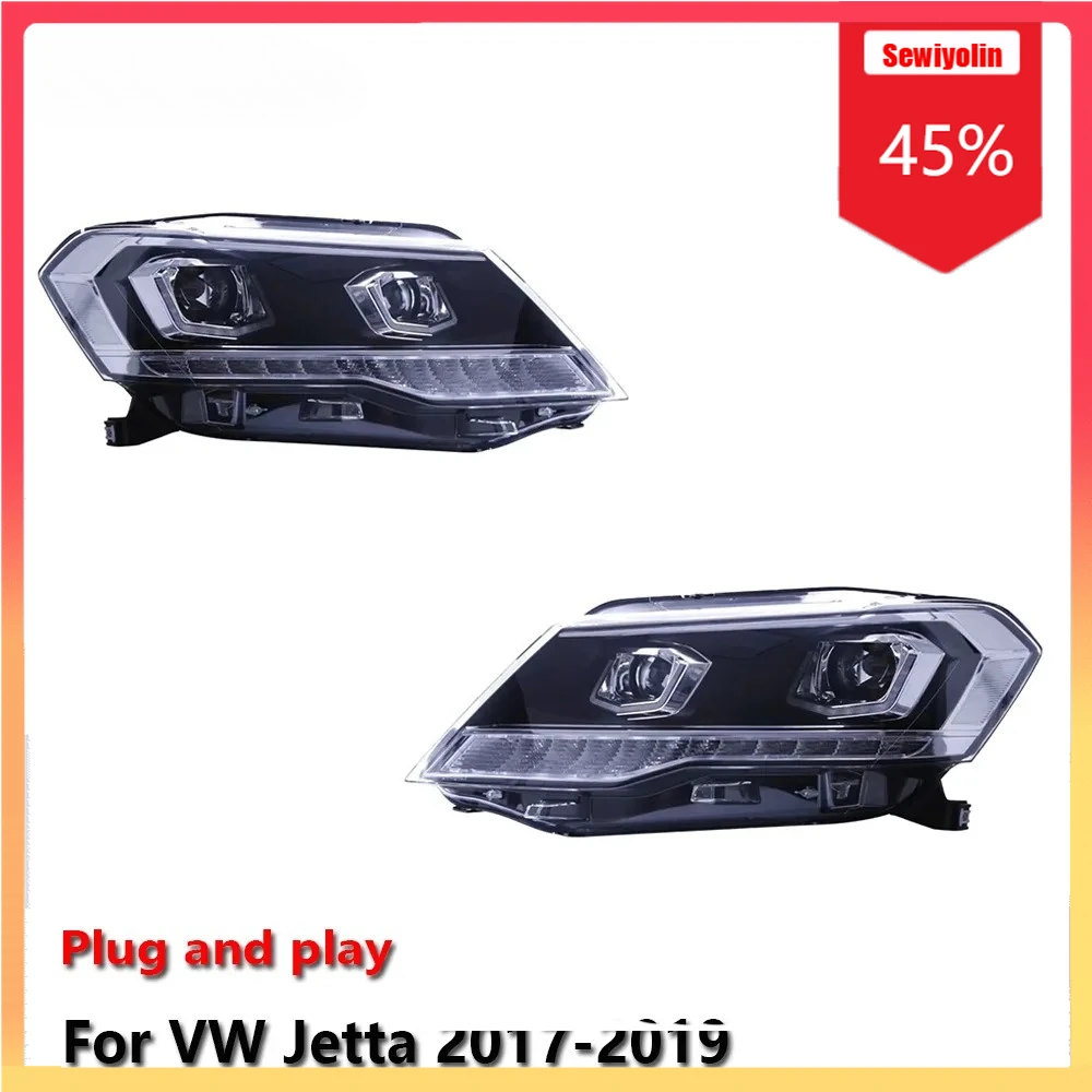 

Car LED Headlight Automobile Parts For Volkswagen Jetta 2017-2019 Fog DRL Brake Turn Signal Lamp Plug and Play