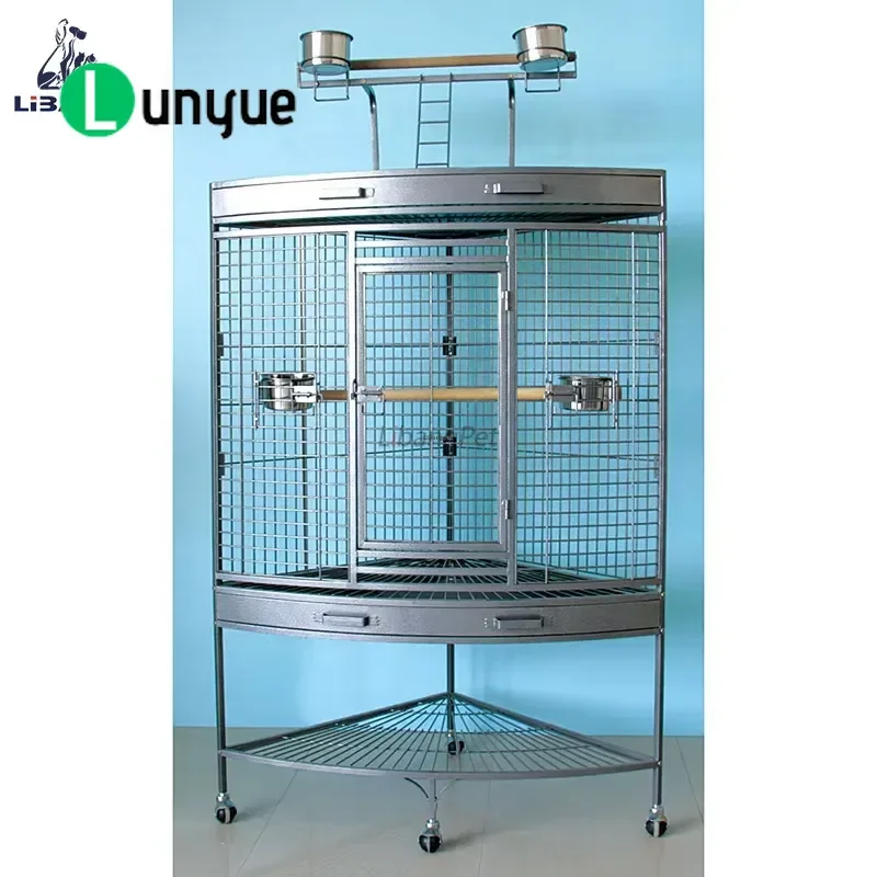Large Stainless Steel Bird Cage for Breeding and Display Durable Metal Aviary House for Parrot Canary Pet Supplies Easy Clean