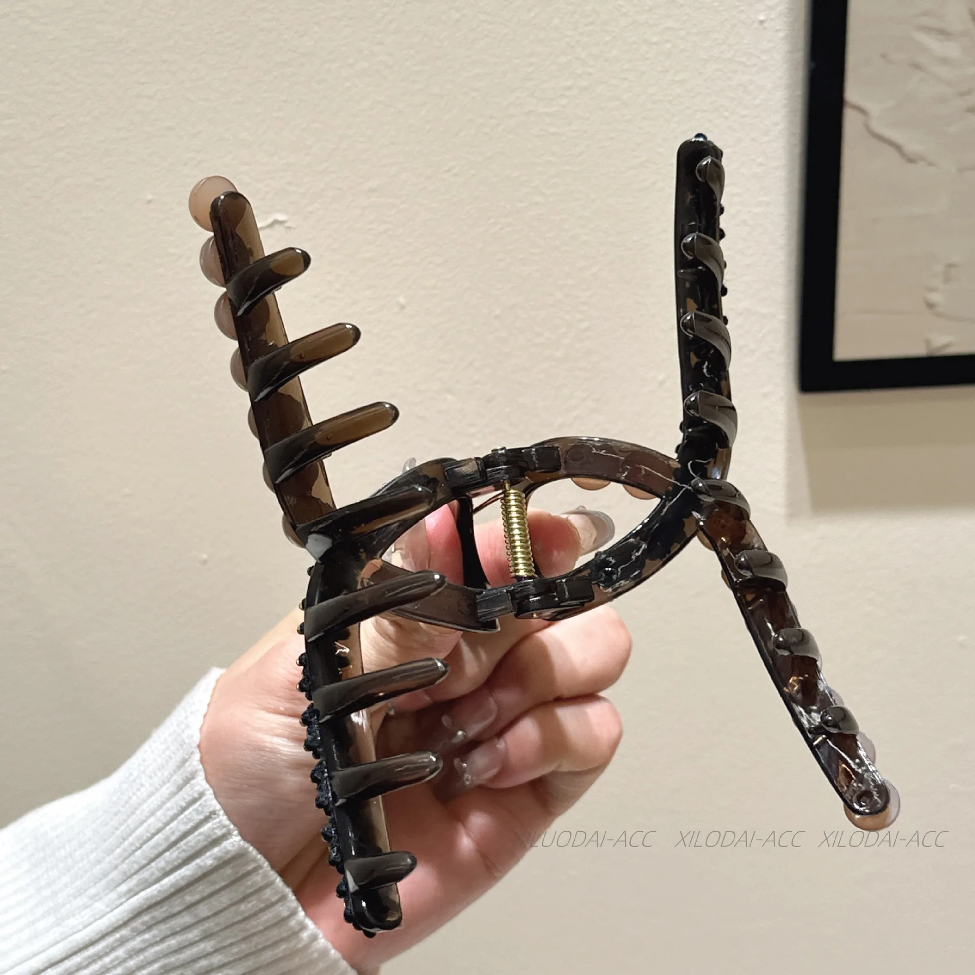 High-end Rhinestone Elegant Temperament Hair Claws Fashion Hair Accessories Women Shiny Full Diamond Plate Clip Hairpin Girl