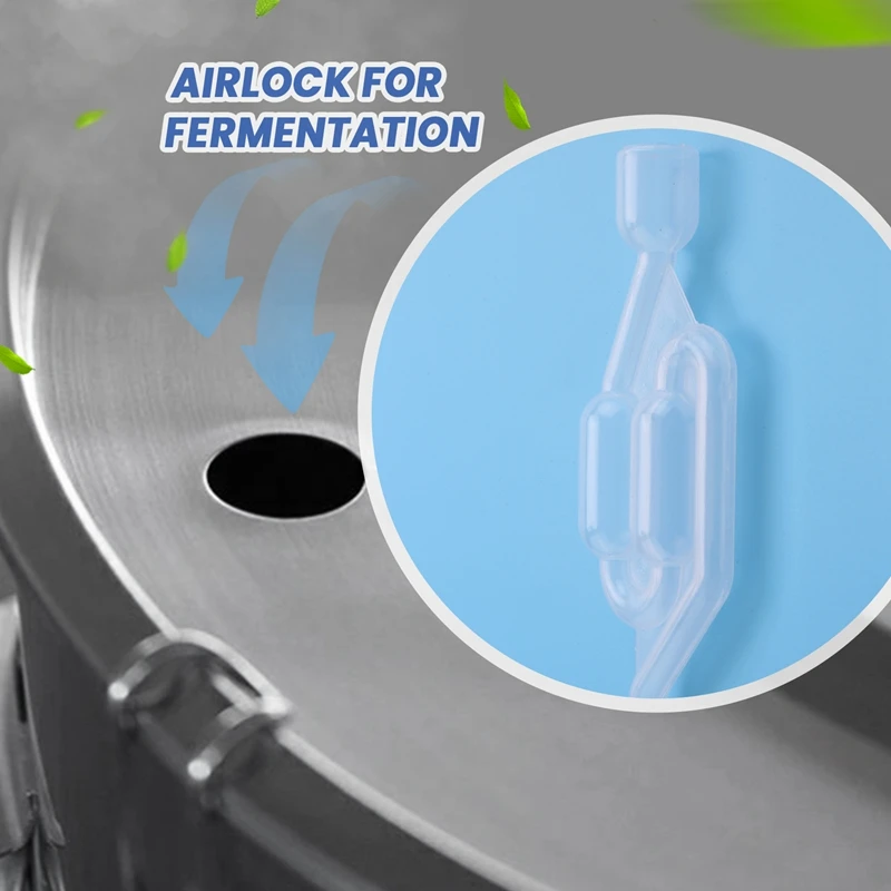 Fermentazione Airlock,Brewing Airlock Wine Airlock Beer Airlock con tappo Airlock in gomma tappi Airlock Twin Bubble Airlock per