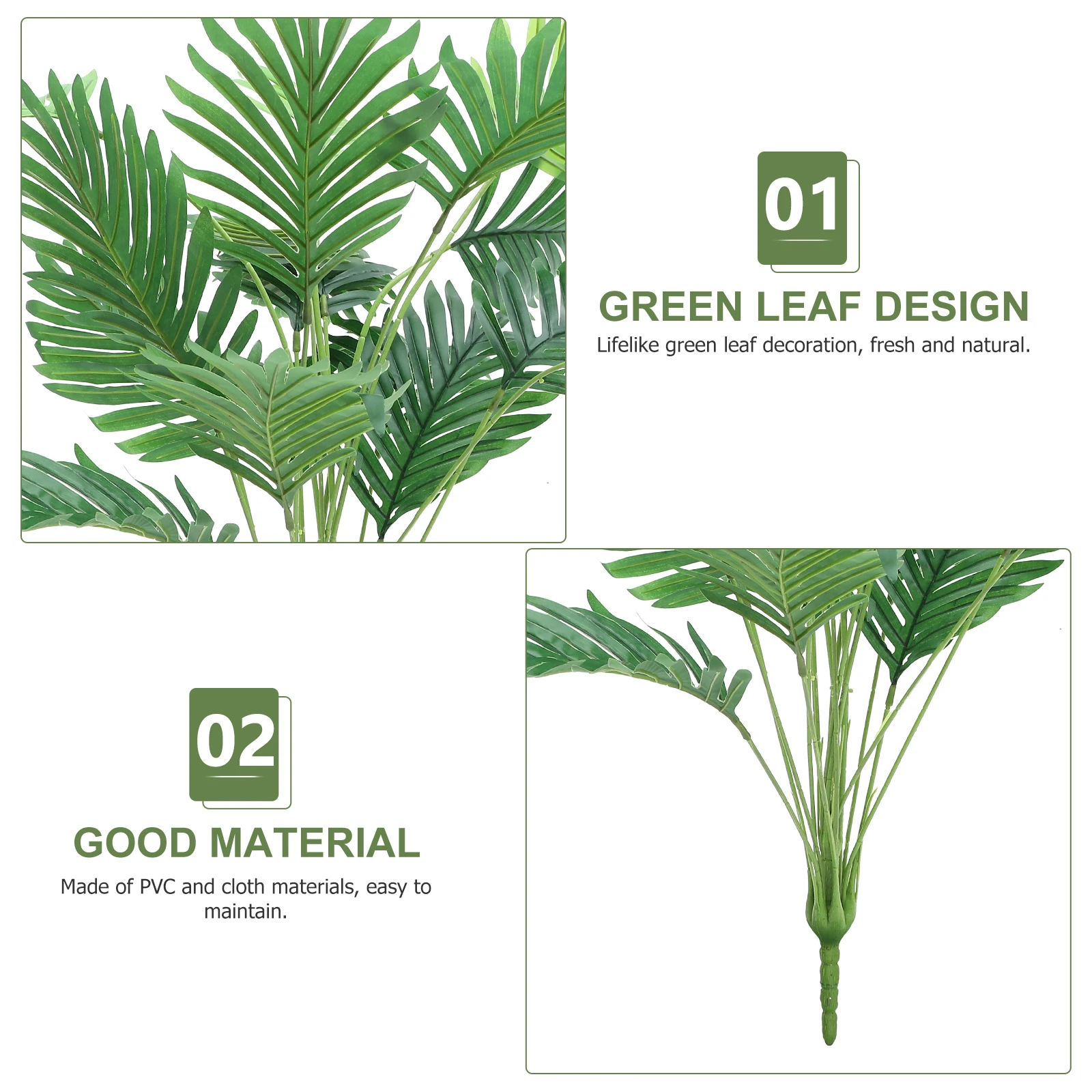 

Artificial Leaf Plant Fake Lifelike Green Leaves Decor Home Office Party Room Birthday Table Setting Realistic Faux Plant