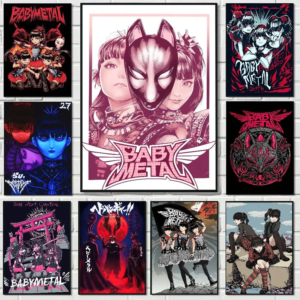 Anime Babymetal Funny Cute Cartoon Posters Prints Canvas Painting Wall Art Picture Living Room Home Decor