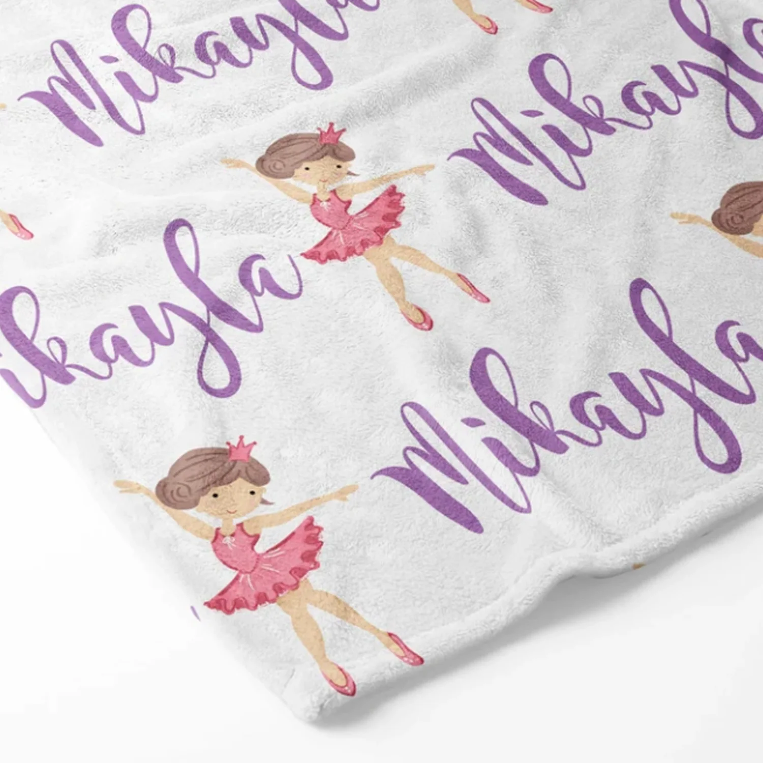 LVYZIHO Personalized Name Ballerina Baby Blanket - Custom Kids Blanket - 30x40 /48x60 /60x80 Inches Ballet Blanket