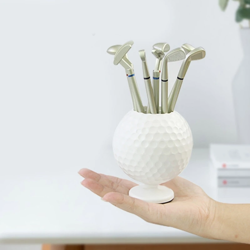 Набор из 3 шариковых ручек для гольф-клуба и держателя для ручек, деловой подарок для мужчин K1KF