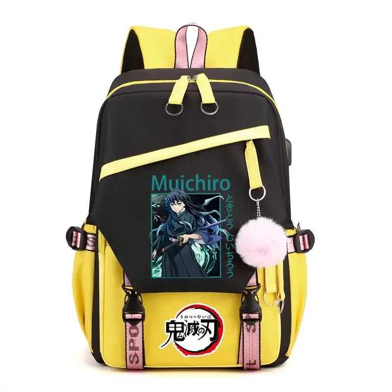 Demon Slayer Tokitou Muichirou Backpack Teenarges Schoolbag Mochila Boys Girls Children Fashion Travel Outdoor Bags