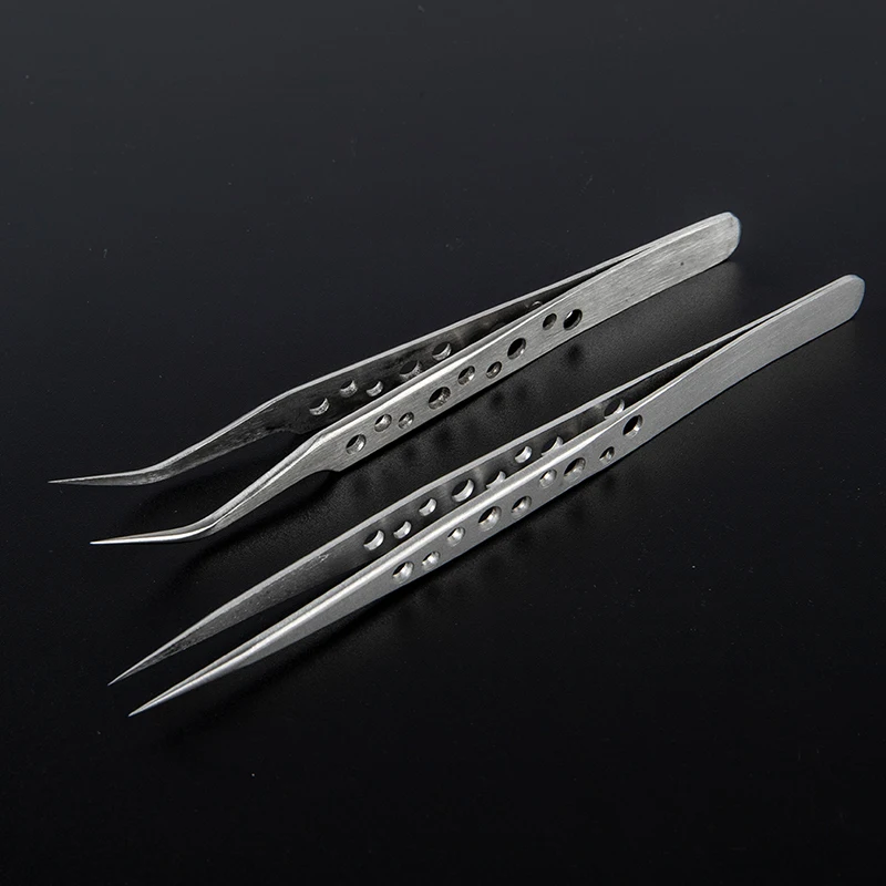 1PCS Straight Stainless Steel Rhinestones Picker Eyelash Tweezer Nippers Clip Tool Extensions Grafting Silicone Eyelash Perm Pad