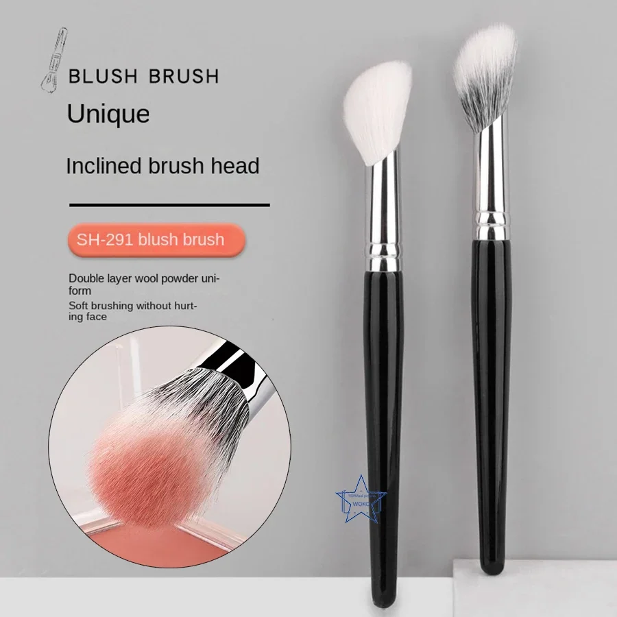 Goat Hair Blusher Brush Mimics Fingertip Aplication Stippling Powder Blusher Makeup Brushes Goat Hair Blush Make Up Tools