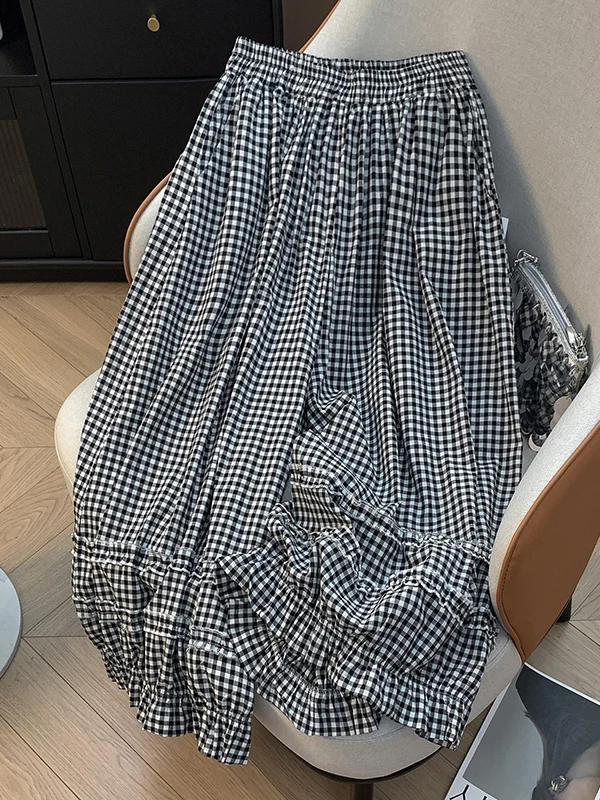 カジュアルワイドレッグパンツ レディース 重装飾フリルランタンパンツ カラーハイウエスト九分丈ルーズフィット 夏新作