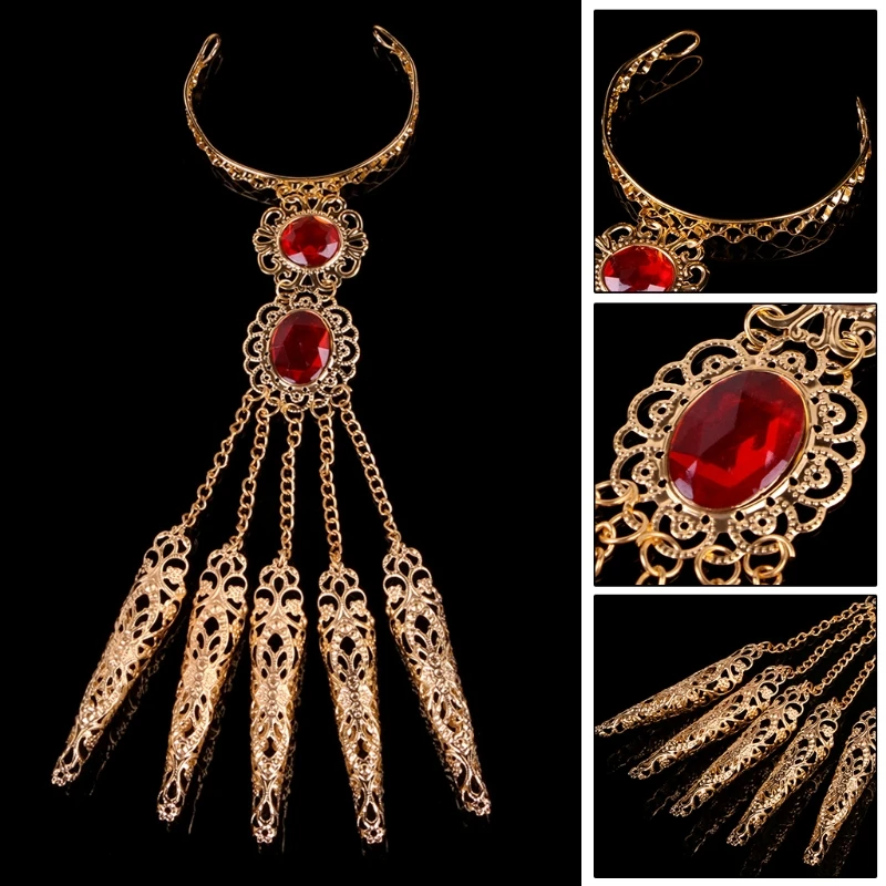 652F 1PC المرأة الفتاة الرقص الشرقي الرقص الاصبع الهندي التايلاندية الاصبع الذهبي المجوهرات