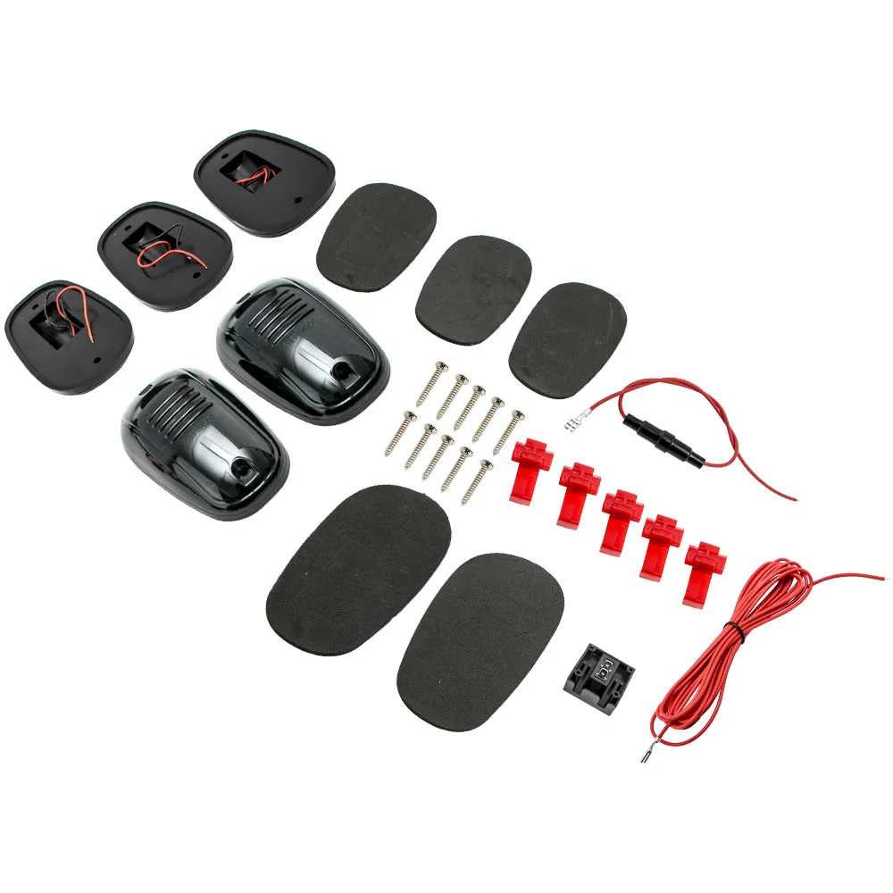 5 Pack Yellow LED Roof Marker Smoked Lens Running Light for Dodge RAM 1500 LED Cab Roof Running Lights Amber 5PC Set