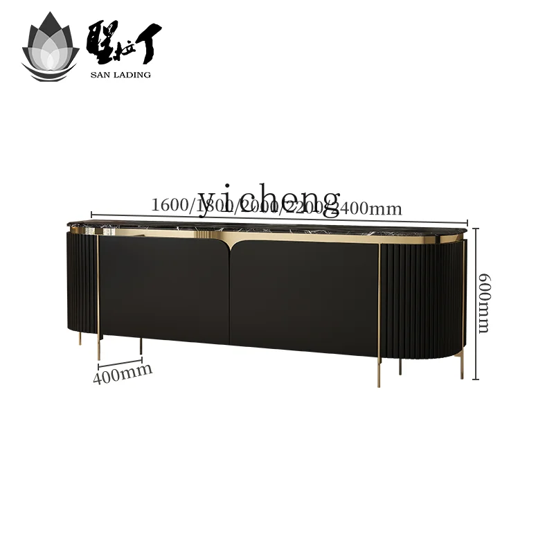 YY Light Luxury Coffee Table TV Cabinet Combination Living Room Marble Floor Cabinet Storage