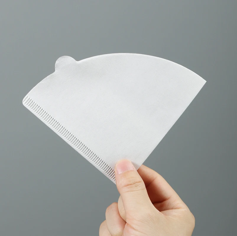 10–100 Stück Kaffeefilterpapier, V-förmiger Holzzellstoff-Kegelfilter, zum Übergießen von 2–4 Tassen, natürlicher Tropfkaffee, Papierfilter, Zubehör – Detail 4