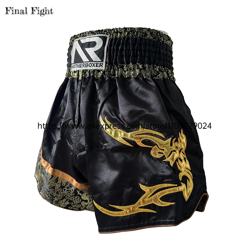 Authentic Thai Boxing Shorts for Men Women Child Muay Thai Shorts Moisture-Wicking Split Side Perfect for MMA, BJJ, Martial Arts