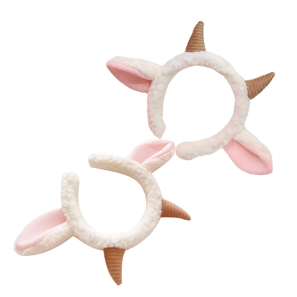 

2 Pcs Cute Claw Headband Toddler Cartoon Animal Cloth Party Sheep Ears Hairband