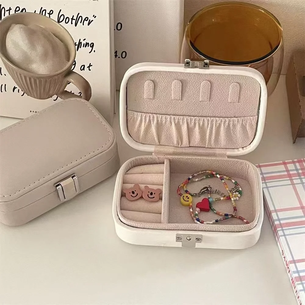 Portable Earring Jewelry Box Large Capacity Compact Storage Case for Necklace Ring Earring Small Accessories New Design Gift