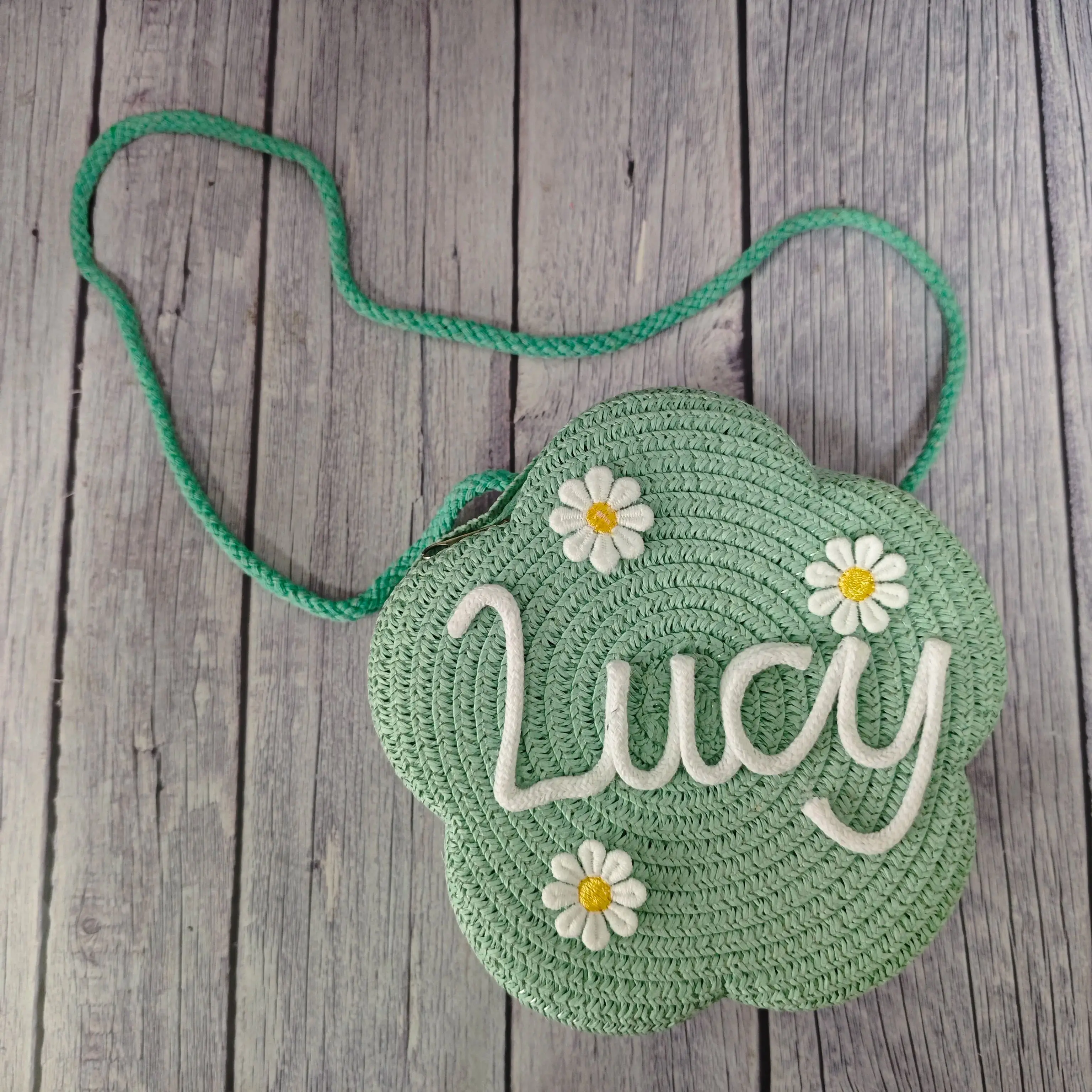 

Personalized Travel Fashionable Plum Blossom Straw Bag 2025 New Style Fresh Natural Cute Children's Straw Woven Crossbody Bag