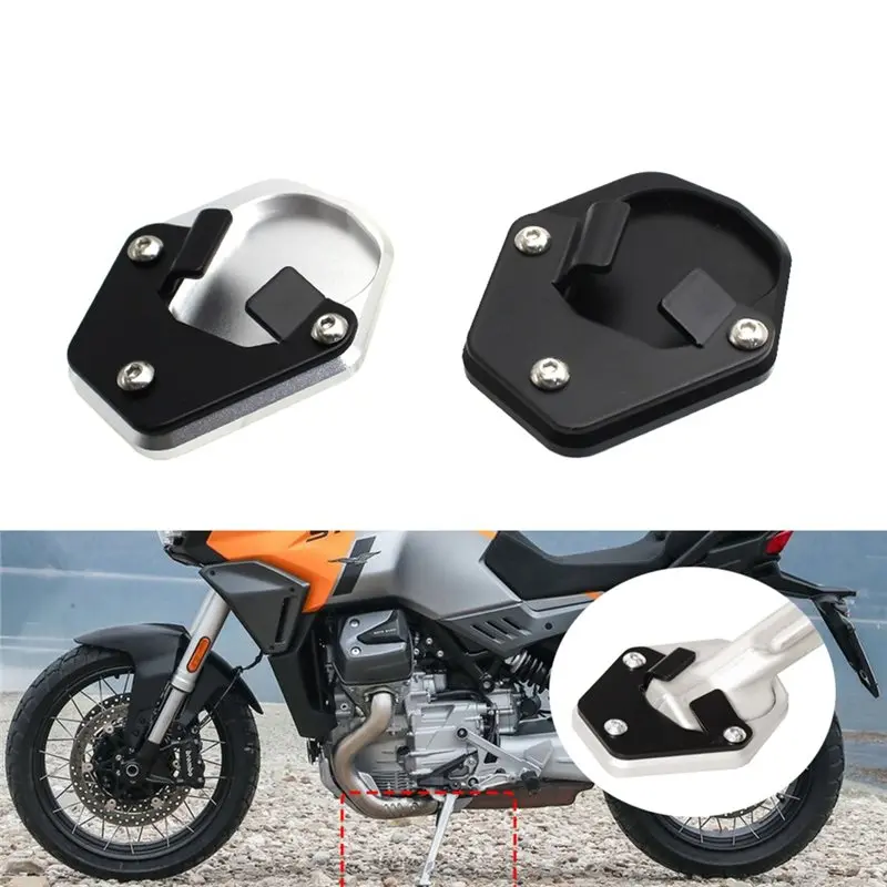 Extension Pad For Motorcycle Accessories Kickstand Foot Side Stand For Moto Guzzi Stelvio 2024 2025 2026 Silver