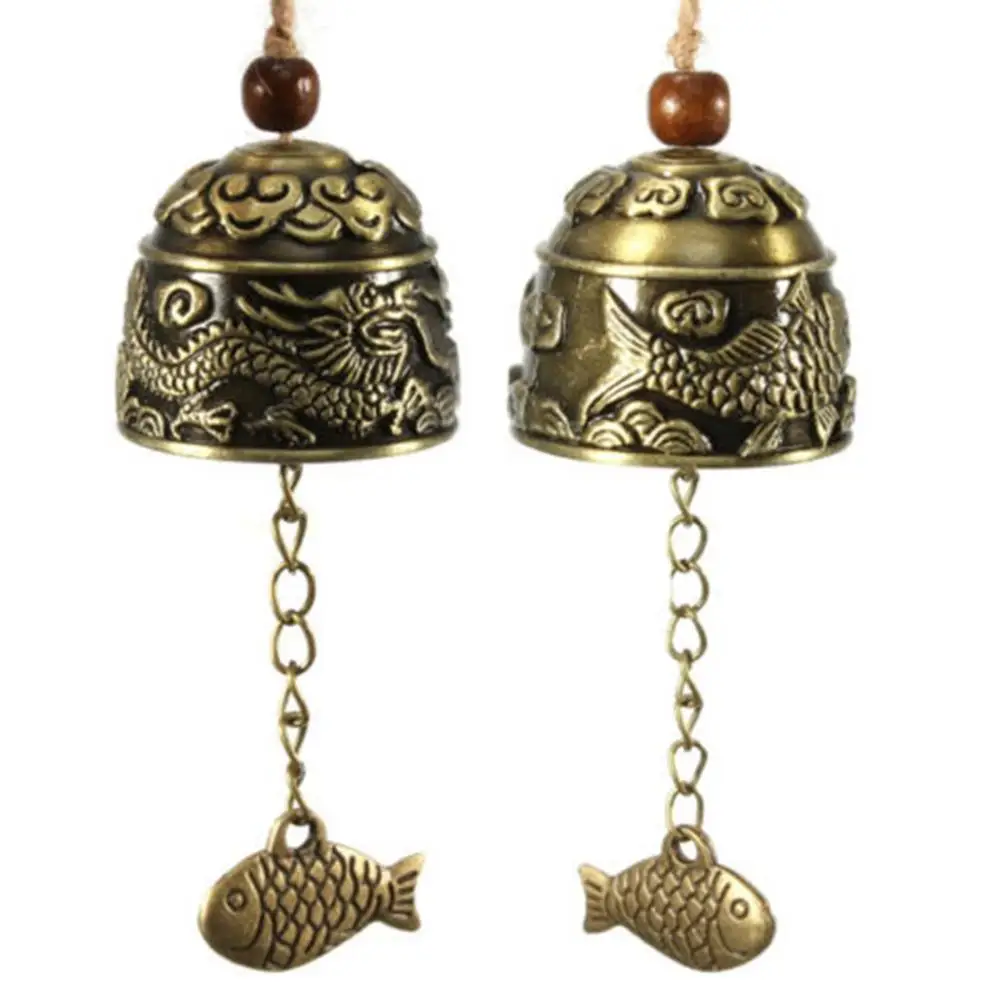 Fashionable 1pc Dragon/Fish Feng Shui Bell Blessing Good Luck Fortune Hanging Wind Chime Decorative pendant Decoration Crafts